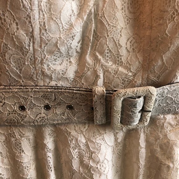 White Floral Lace A-Line Dress - Picture 5 of 6